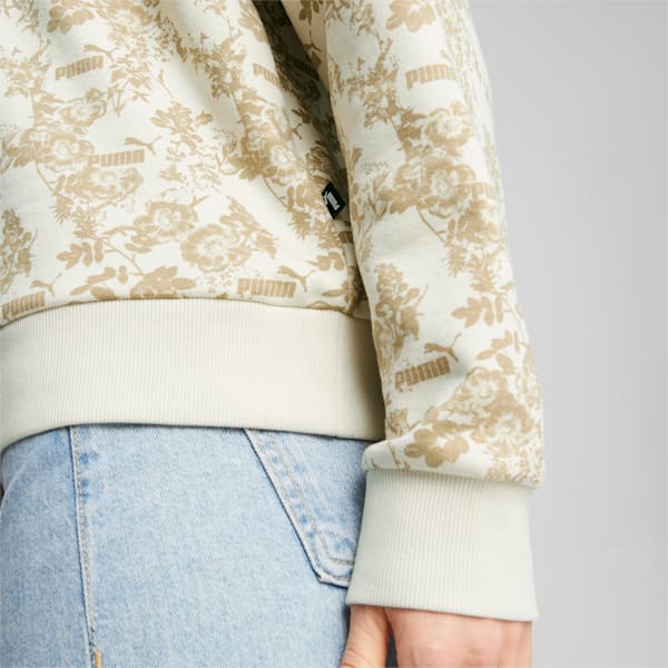 ウィメンズ FLORAL VIBES AOP クルースウェット 裏起毛, Alpine Snow, extralarge-JPN