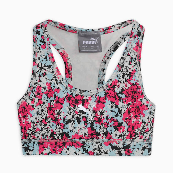 TRAIN FAVORITE Youth All-Over Print Training Bra, PUMA Black-Garnet Rose, extralarge-IND