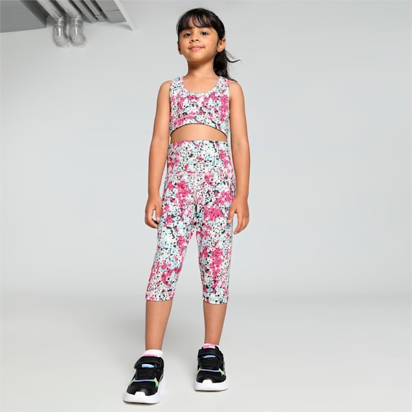 TRAIN FAVORITE Youth All-Over Print Training Bra, PUMA Black-Garnet Rose, extralarge-IND