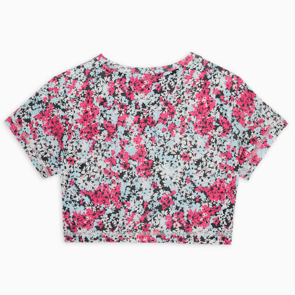 TRAIN FAVORITE Youth Relaxed Fit Crop T-shirt, PUMA Black-Garnet Rose, extralarge-IND