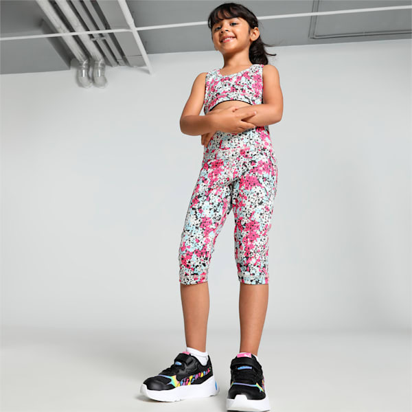 TRAIN FAVORITE Youth 3/4 Training Tights, PUMA Black-Garnet Rose, extralarge-IND