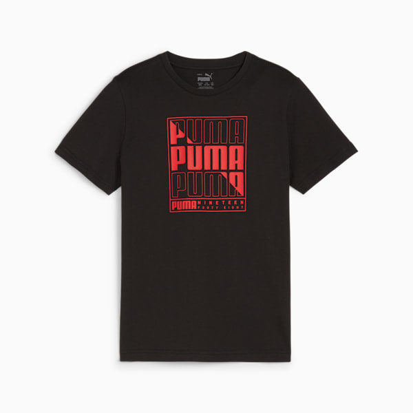 Playera juvenil GRAPHICS PUMA Wording, PUMA Black, extralarge