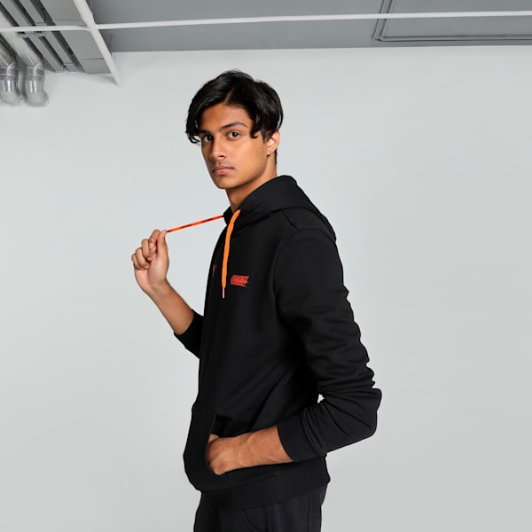 Orangutan Men's Hoodie, PUMA Black-Cayenne pepper, extralarge-IND
