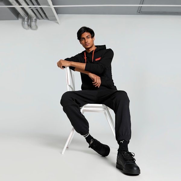 Orangutan Men's Hoodie, PUMA Black-Cayenne pepper, extralarge-IND