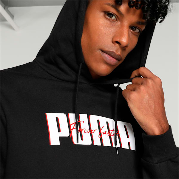Men's Graphic Hoodie, PUMA Black, extralarge-IND