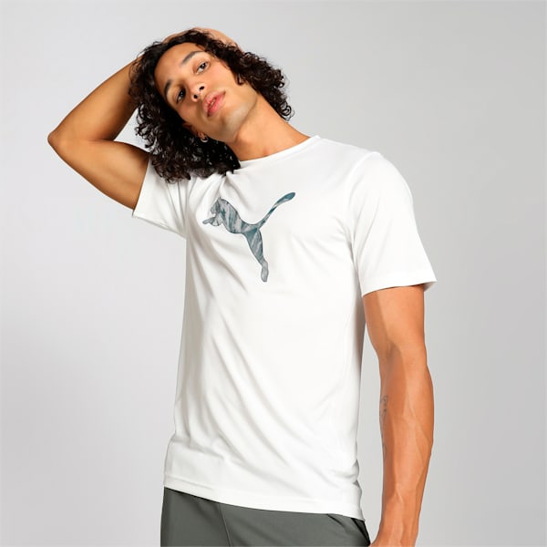 Performance Cat Men's Slim Fit T-shirt, PUMA White-Cat Logo, extralarge-IND