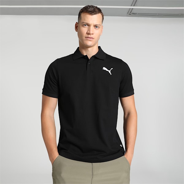 Men's Pique Polo, PUMA Black-CAT, extralarge-IND