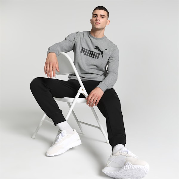 Big Logo Men's Crew-Neck Sweatshirt, Medium Gray Heather, extralarge-IND