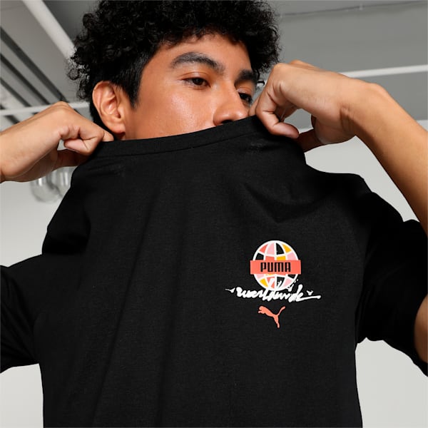 SWxP PUMA WORLDWIDE Graphic Men's T-shirt, PUMA Black, extralarge-IND