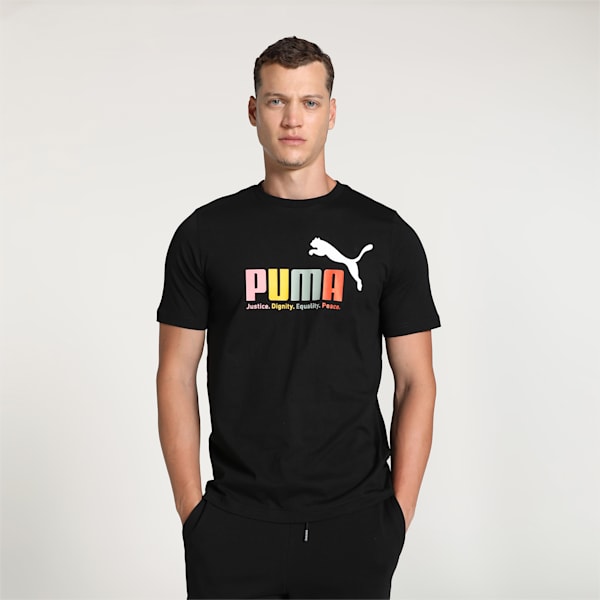 Men's Multicolor T-shirt, PUMA Black, extralarge-IND