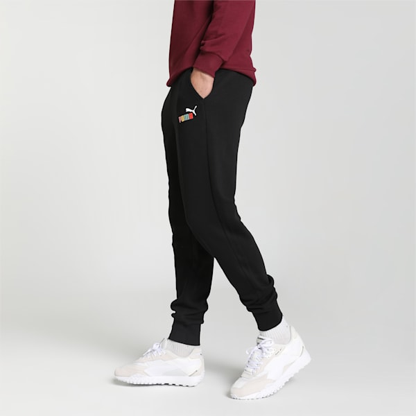 Multicolor Logo Men's Sweat Pants, PUMA Black, extralarge-IND