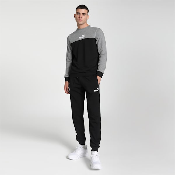 Colorblock Men's Crew-Neck Sweatshirt, PUMA Black, extralarge-IND