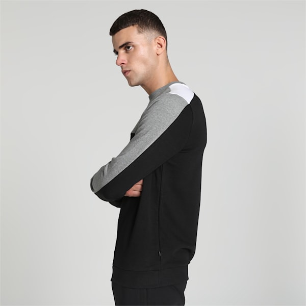 Colorblock Men's Crew-Neck Sweatshirt, PUMA Black, extralarge-IND