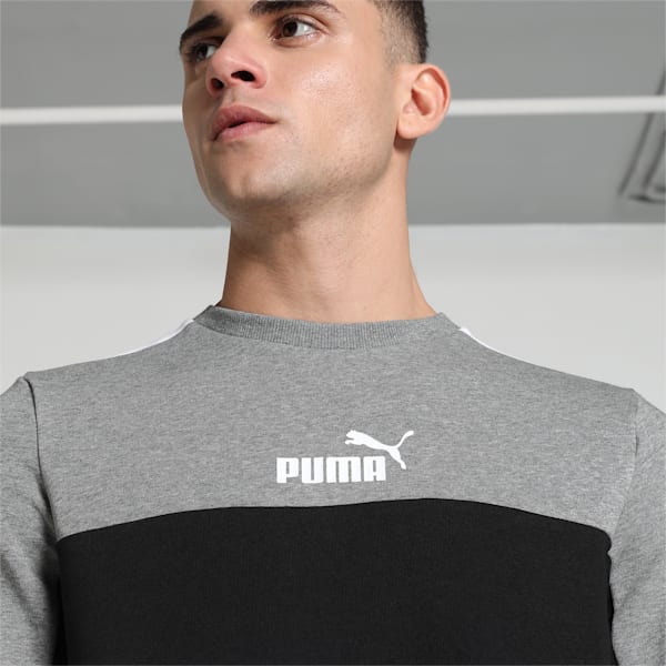 Colorblock Men's Crew-Neck Sweatshirt, PUMA Black, extralarge-IND