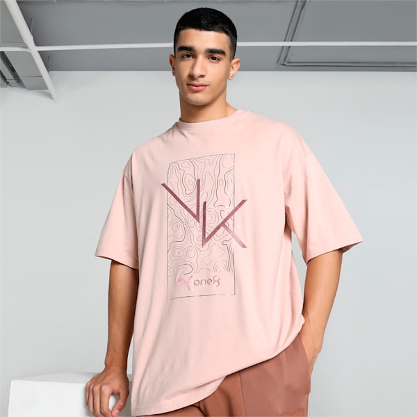 PUMA x one8 Men's Signature Oversized T-shirt, Rose Quartz, extralarge-IND