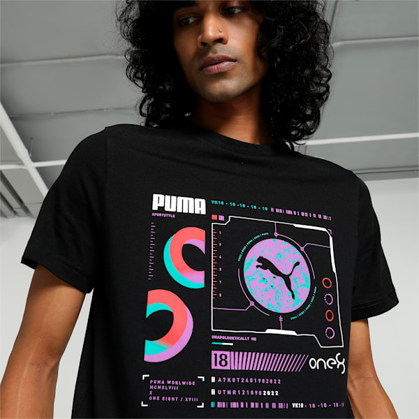 PUMA x one8 Men's Core Elevated Slim Fit T-shirt, PUMA Black, extralarge-IND