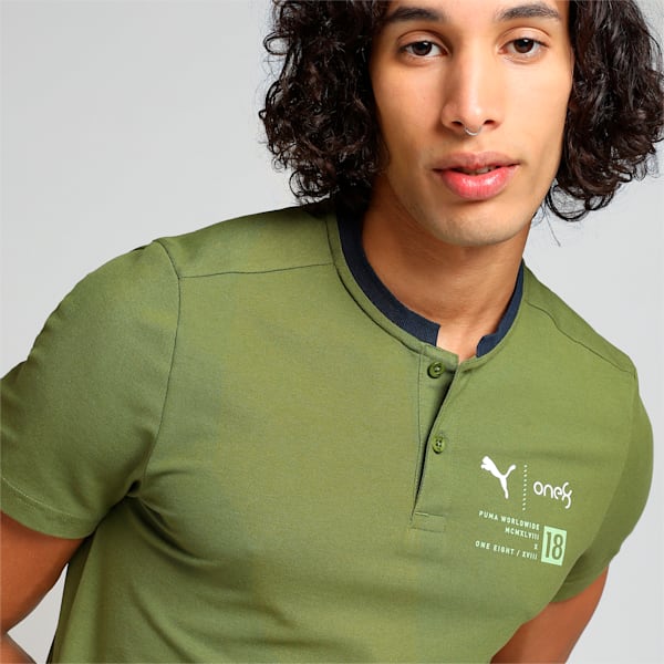 PUMA x one8 Men's Core Elevated Slim Fit Polo, Olive Green, extralarge-IND