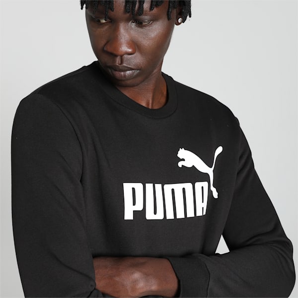 Big Logo Men's Crew-Neck Sweatshirt, PUMA Black, extralarge-IND