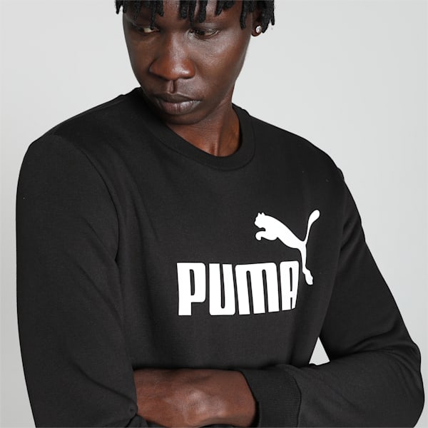 Big Logo Men's Crew-Neck Sweatshirt, PUMA Black, extralarge-IND