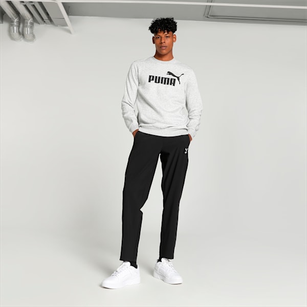 Big Logo Men's Crew-Neck Sweatshirt, Light Gray Heather, extralarge-IND