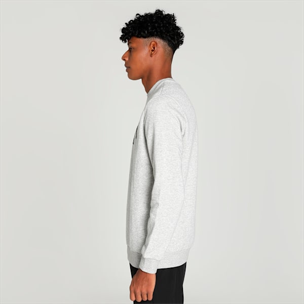 Big Logo Men's Crew-Neck Sweatshirt, Light Gray Heather, extralarge-IND