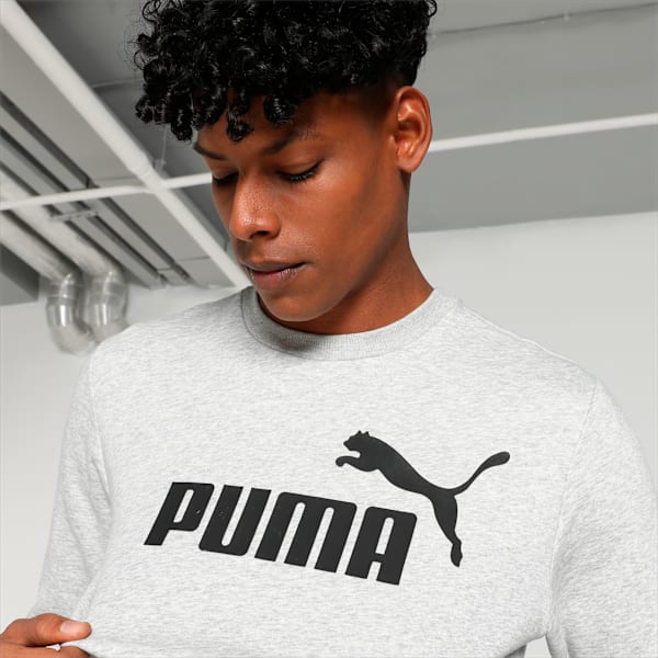 Big Logo Men's Crew-Neck Sweatshirt, Light Gray Heather, extralarge-IND