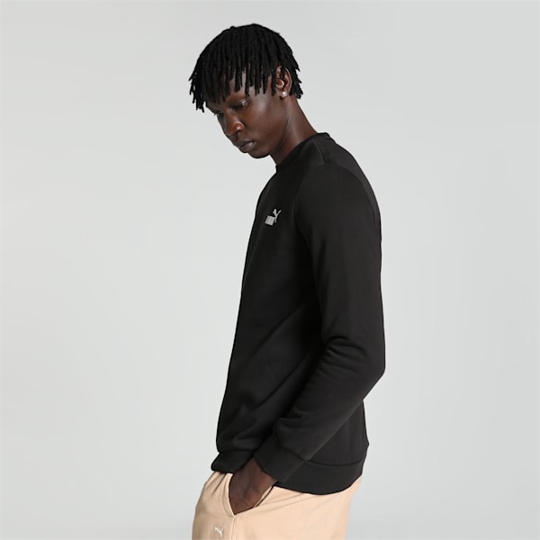 Small Logo Men's Crew-Neck Sweatshirt, PUMA Black, extralarge-IND