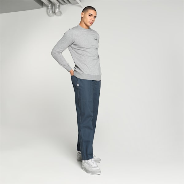 Small Logo Men's Crew-Neck Sweatshirt, Medium Gray Heather, extralarge-IND