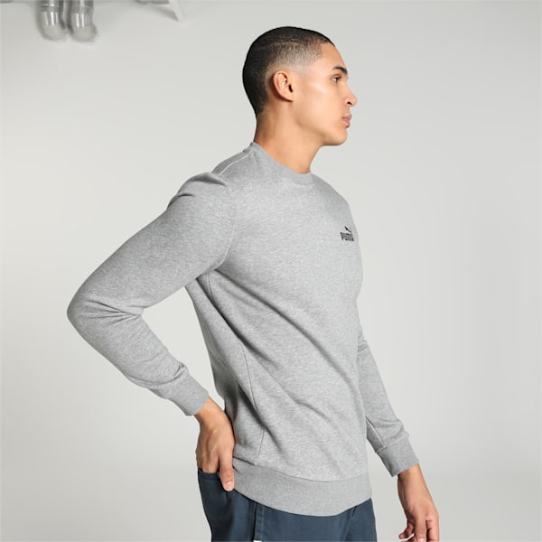 Small Logo Men's Crew-Neck Sweatshirt, Medium Gray Heather, extralarge-IND