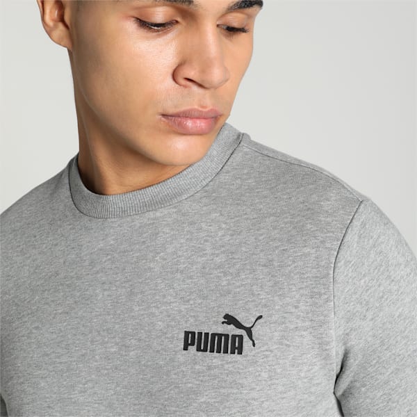 Small Logo Men's Crew-Neck Sweatshirt, Medium Gray Heather, extralarge-IND