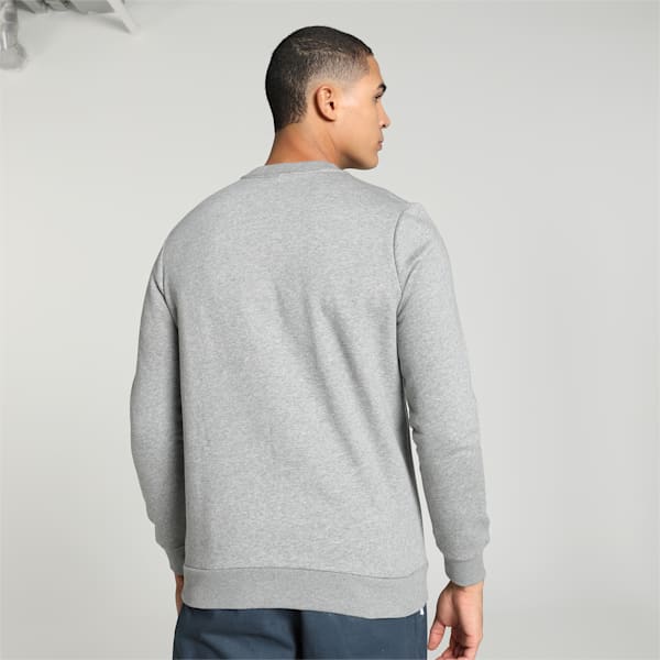 Small Logo Men's Crew-Neck Sweatshirt, Medium Gray Heather, extralarge-IND