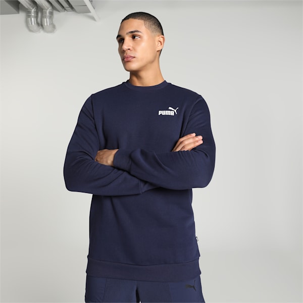 Small Logo Men's Crew-Neck Sweatshirt, PUMA Navy, extralarge-IND