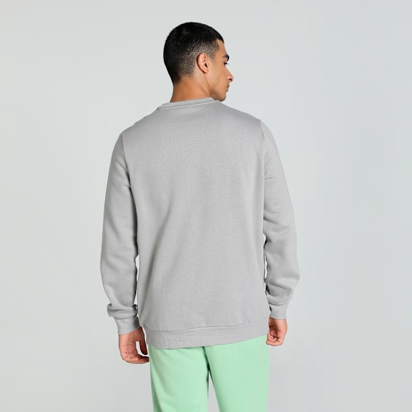 Ess Small Logo Men's Crew FL Sweatshirt, Concrete Gray, extralarge-IND