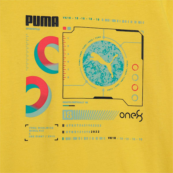 PUMA x one8 Core Elevated Boy's T-shirt, Pelé Yellow, extralarge-IND