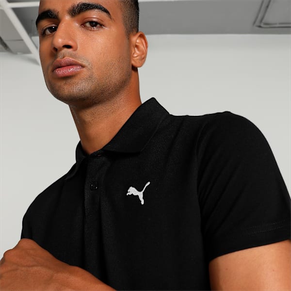 Men's Slim Fit Polo T-shirt, PUMA Black, extralarge-IND