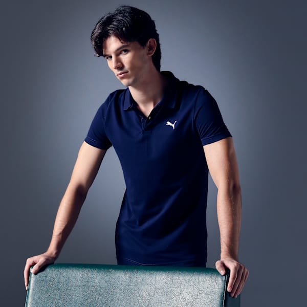 Men's Slim Fit Polo T-shirt, PUMA Navy, extralarge-IND