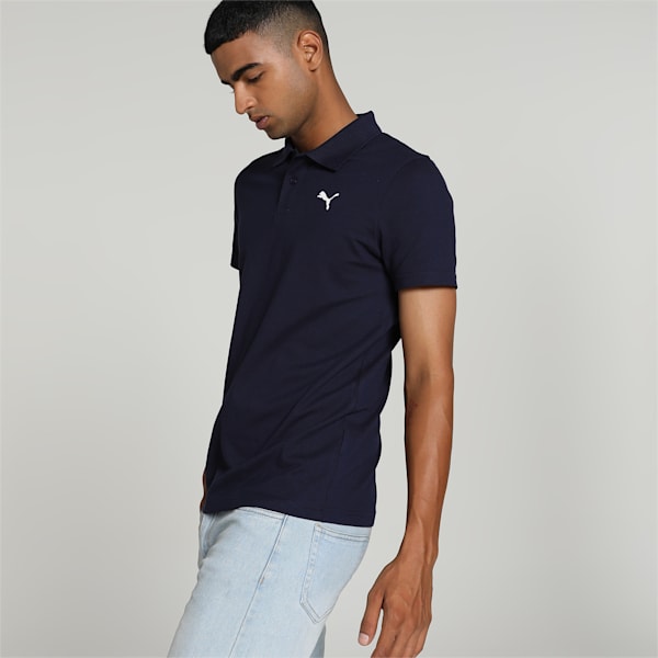 Men's Slim Fit Polo T-shirt, PUMA Navy, extralarge-IND