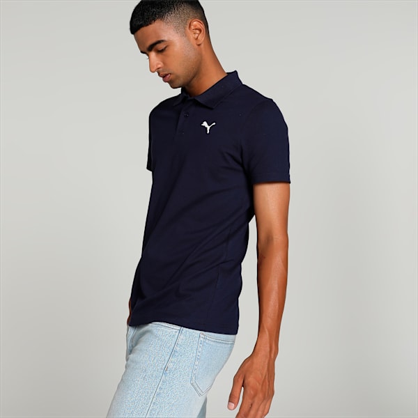 Men's Slim Fit Polo T-shirt, PUMA Navy, extralarge-IND