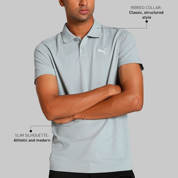Men's Slim Fit Polo T-shirt, Cool Mid Gray, extralarge-IND