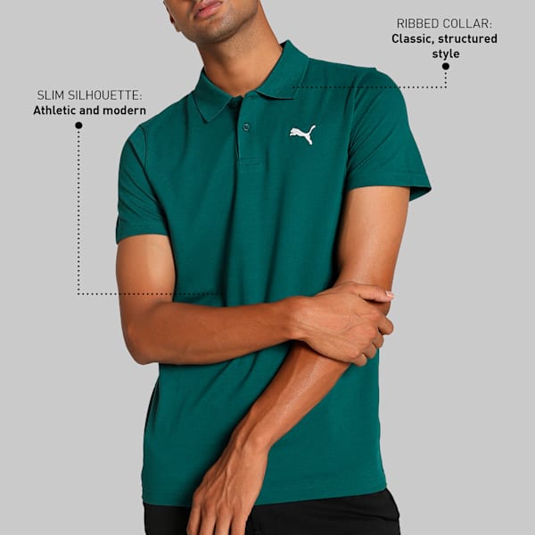 Men's Slim Fit Polo T-shirt, Malachite, extralarge-IND