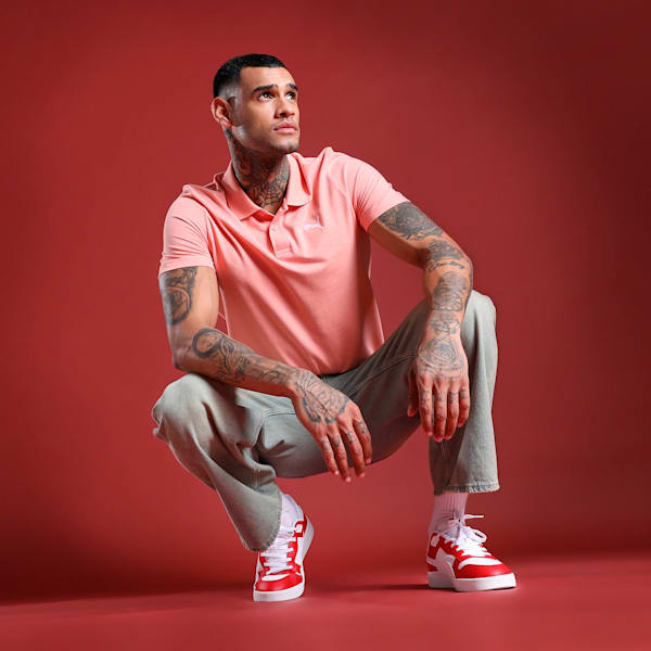 Men's Slim Fit Polo T-shirt, Poppy Pink, extralarge-IND