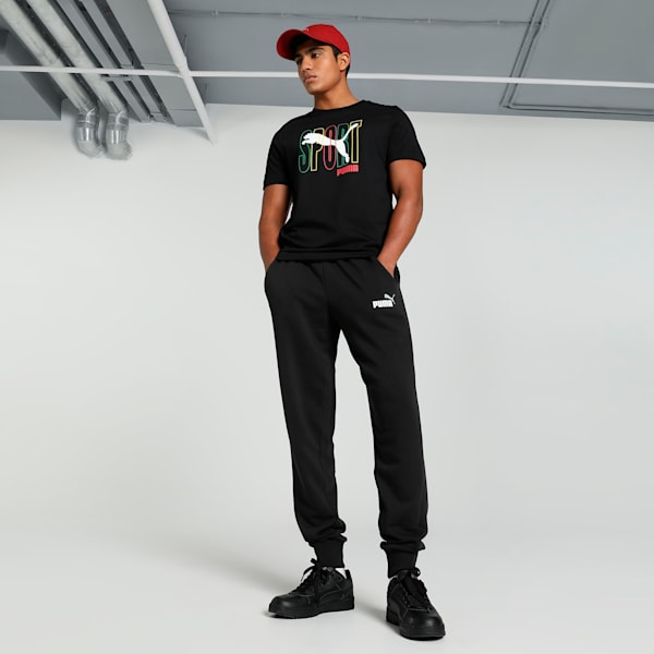 Men's Sport Graphic Slim Fit Tee, PUMA Black, extralarge-IND