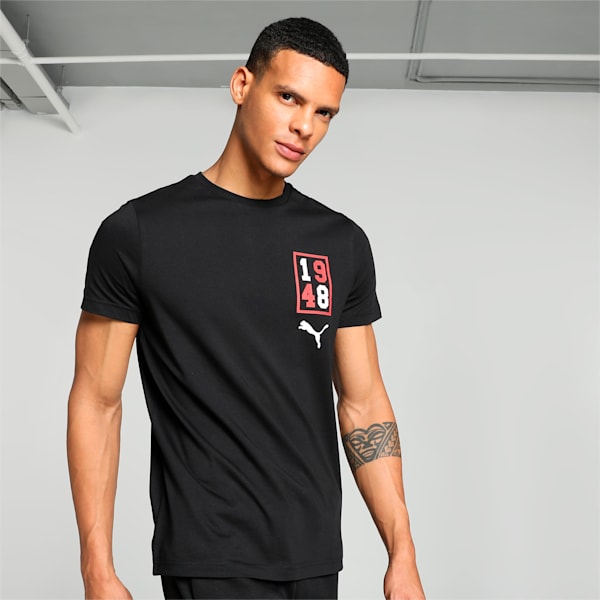Men's Logo Graphic Slim Fit T-shirt, PUMA Black, extralarge-IND