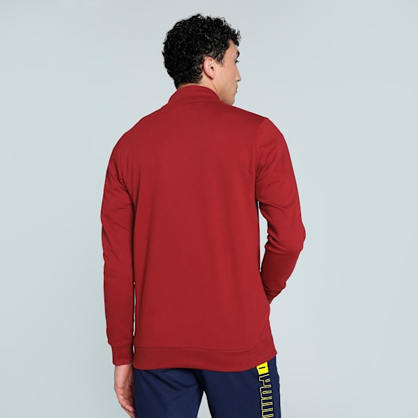 Men's Graphic Full Zip Slim Fit Jacket, Intense Red, extralarge-IND