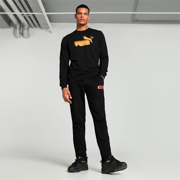 Men's Graphic Crew-Neck Sweatshirt, PUMA Black, extralarge-IND