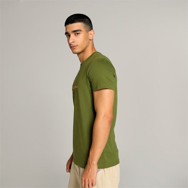 Classics Men's Embroidered Slim Fit Tee, Olive Green, extralarge-IND