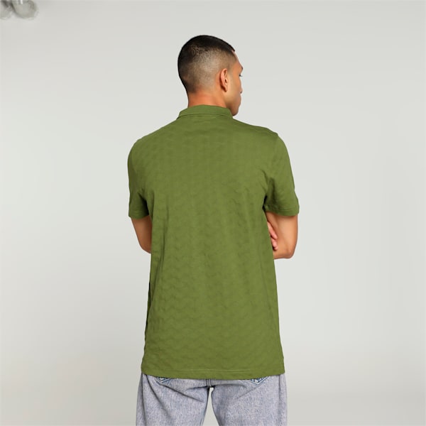 Classics Jacquard Men's Slim Fit Polo, Olive Green, extralarge-IND
