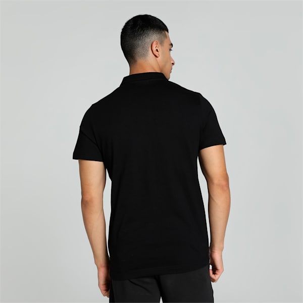Men's Classics Elevated Printed Slim Fit Polo, PUMA Black, extralarge-IND