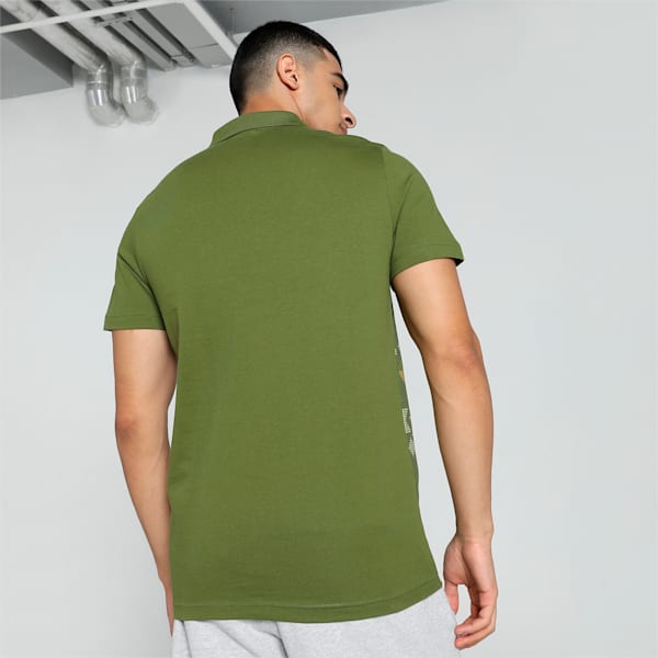 Men's Classics Elevated Printed Slim Fit Polo, Olive Green, extralarge-IND