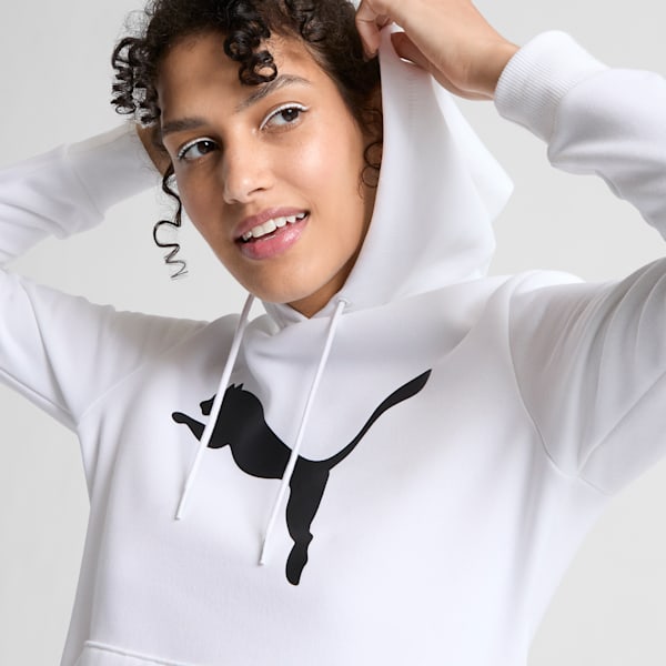 Essentials Big Cat Logo Women's Hoodie, PUMA White, extralarge